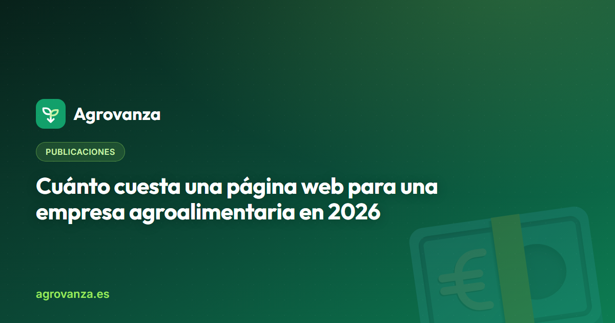 Cuánto cuesta una página web para una empresa agroalimentaria en 2026 — Agrovanza
