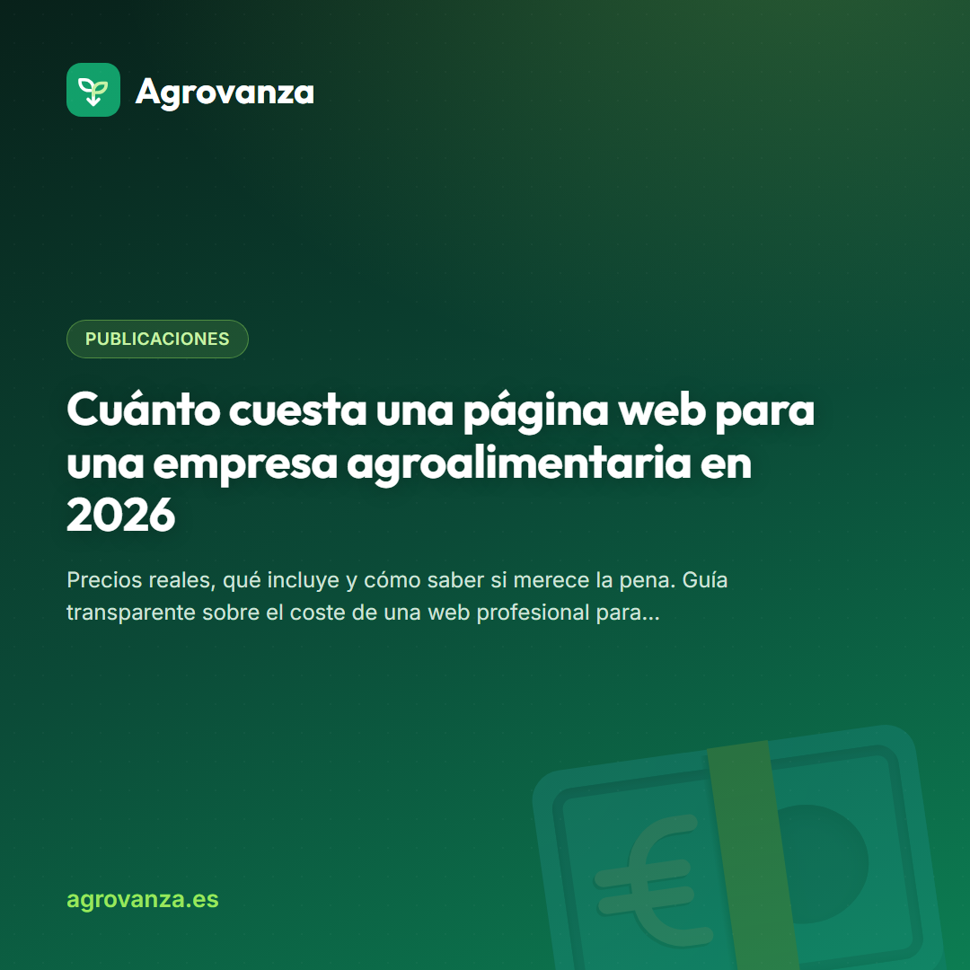 Cuánto cuesta una página web para una empresa agroalimentaria en 2026